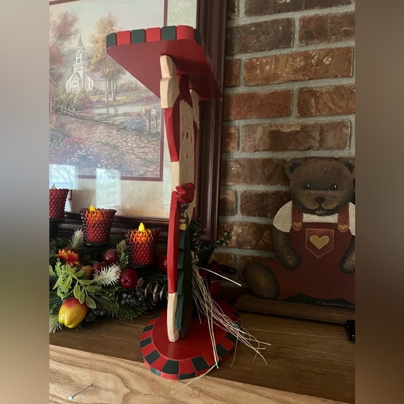 Rare Vintage 1987 Large Santa Clause Solid Wood Christmas Shelf Collectible - Picture 2 of 6